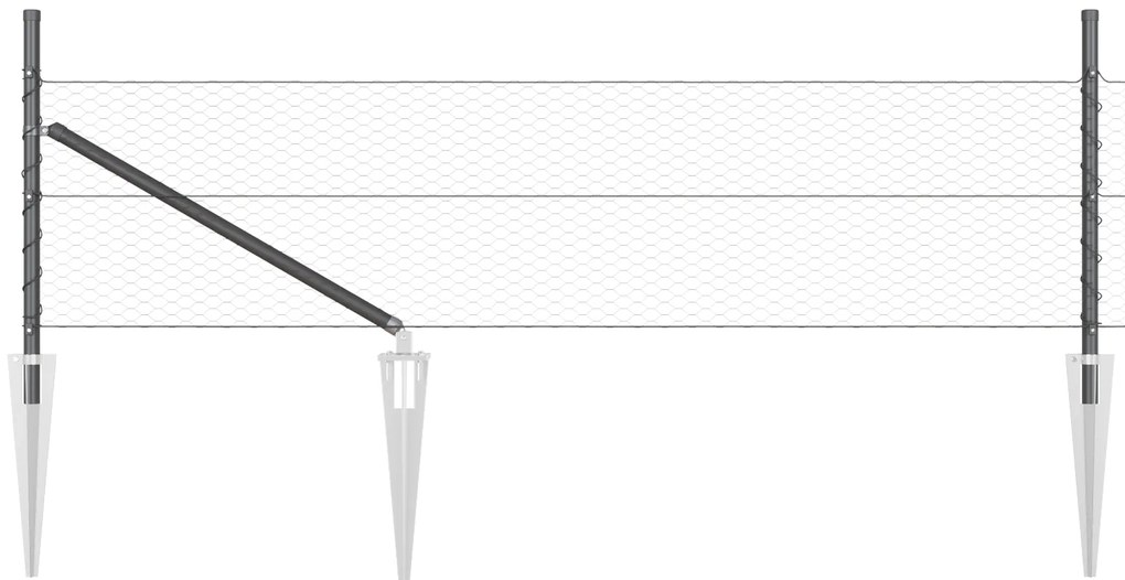 Cerca Hexagonal vidaXL Cinza 0.4x50 m Aço