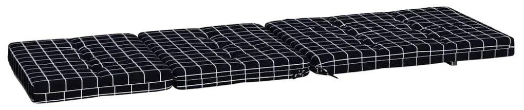 Almofadões p/ cadeira terraço 2 pcs tecido oxford xadrez preto