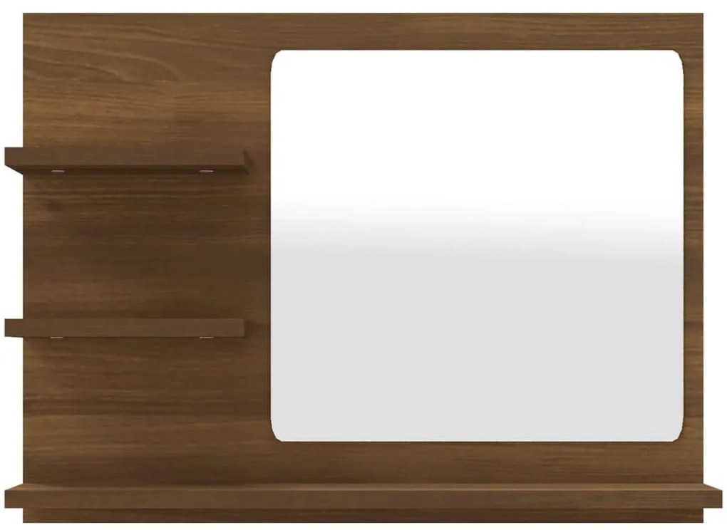 Espelho WC 60x10,5x45 cm derivados de madeira carvalho castanho