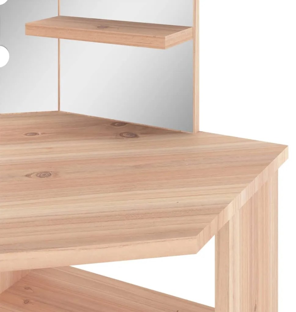 Toucador de canto com LED 111x54x141,5 cm carvalho