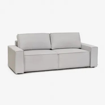 Sofá-cama Estofado De 3 Lugares Em Tampere Tecido Cinzento Glaciar - Sklum