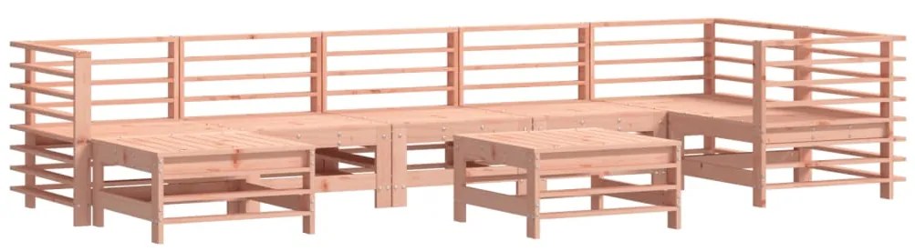 8 pcs conj. lounge jardim c/ almofadões madeira douglas maciça
