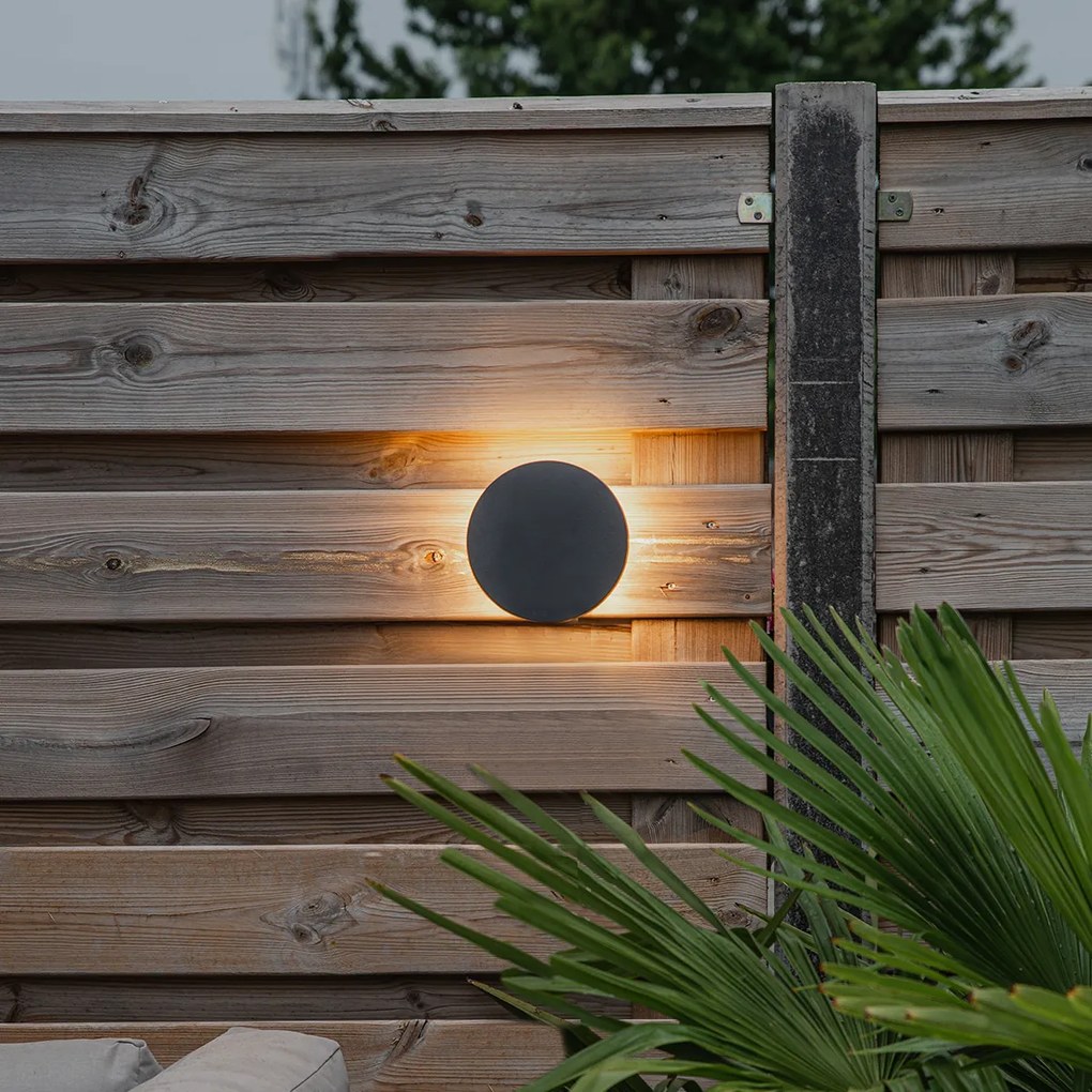 Candeeiro de parede design cinzento 16,5 cm com LED - Skyf