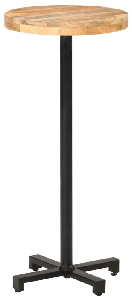 vidaXL Mesa de bar redonda Ø50x110 cm madeira de mangueira áspera