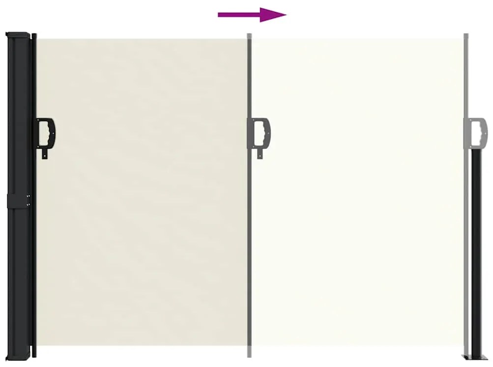 Toldo lateral retrátil 140x500 cm cor creme