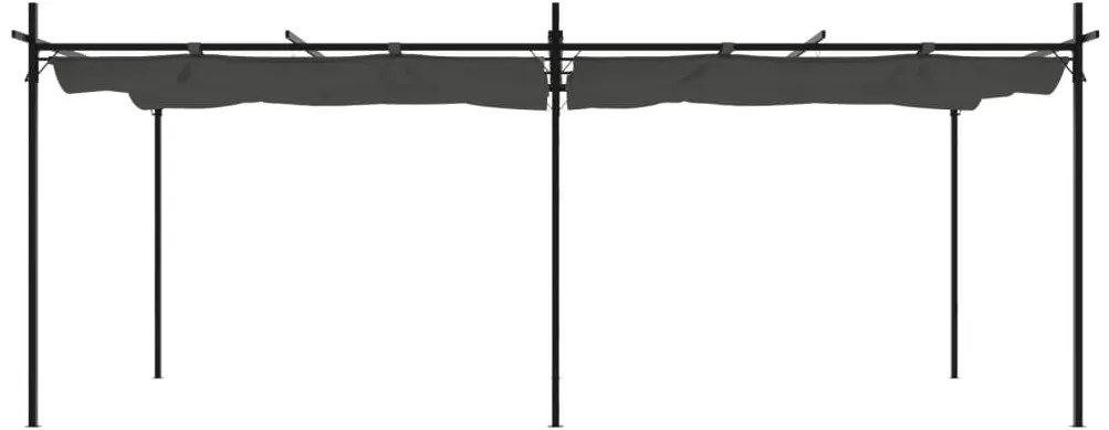 Pérgola com toldo retrátil 589x292x230 cm cor antracite