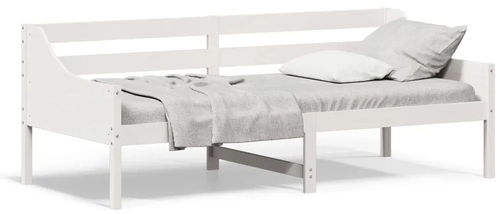 Sofá-cama 80x200 cm madeira de pinho maciça branco