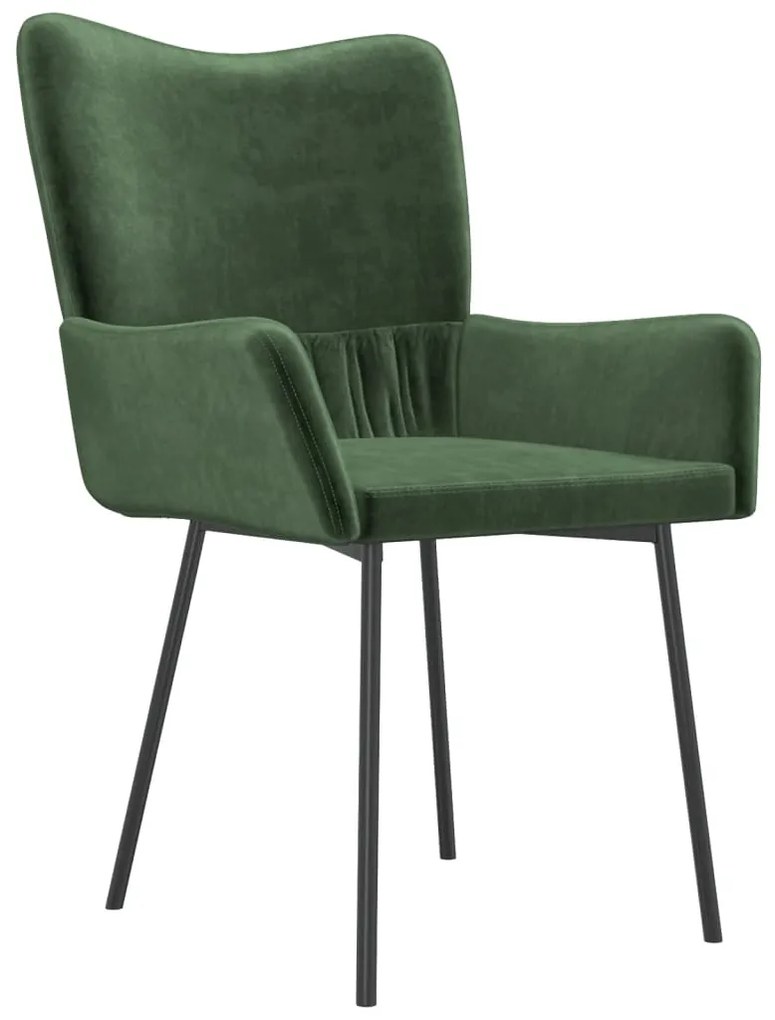 Cadeiras de jantar 2 pcs veludo verde-escuro