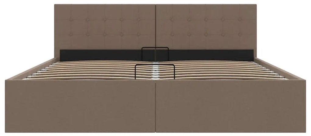 Cama hidráulica c/ arrumação 180x200cm tecido cinza-acastanhado