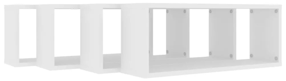 Prateleiras parede forma de cubo 4pcs contr. 60x15x23 cm branco