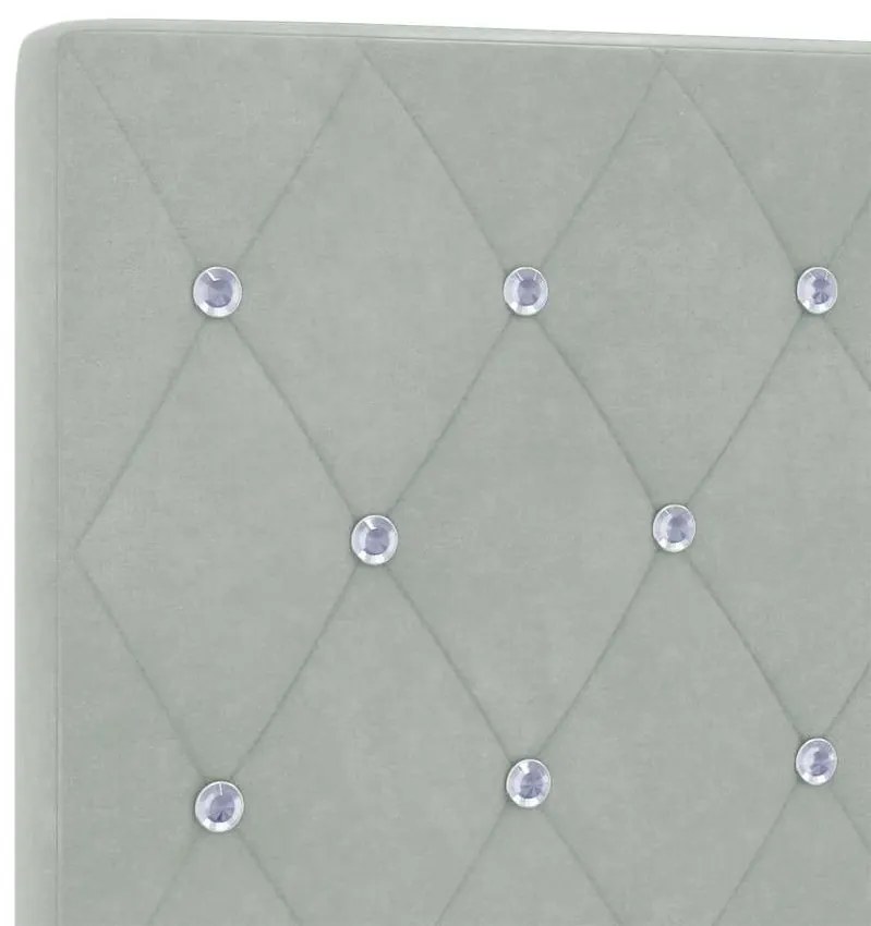 Cabeceira LED cinza claro 80 cm em veludo.