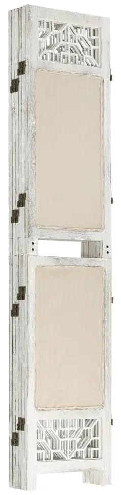 Biombo com 6 painéis 210x165 cm tecido cor creme