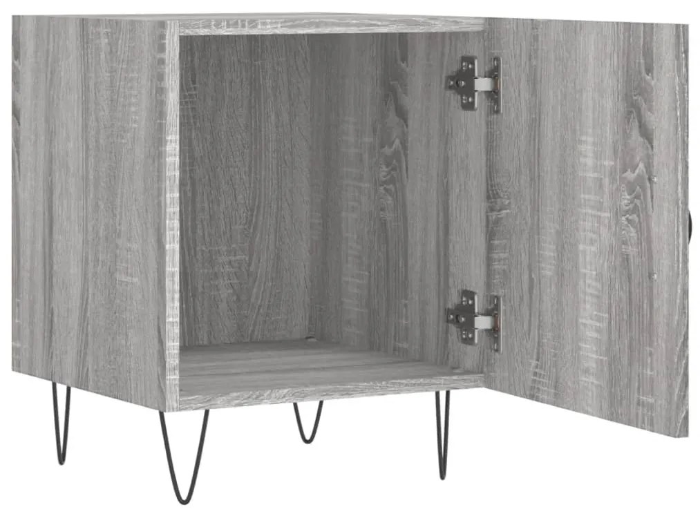 Mesa cabeceira 2pcs 40x40x50 cm madeira processada cinza sonoma