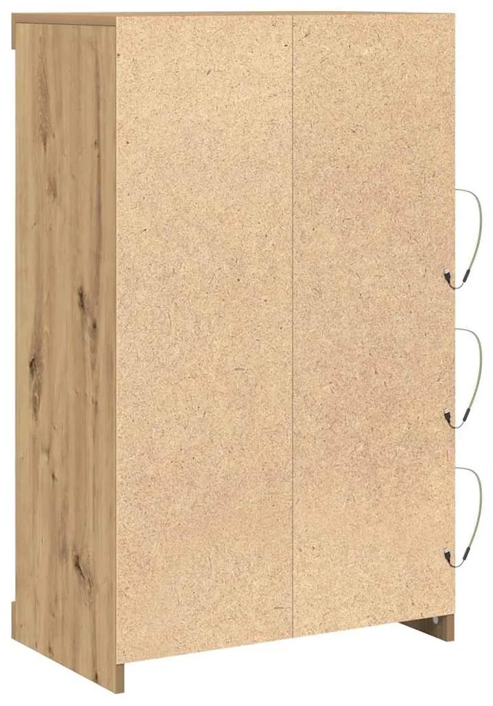 Sideboard vidaXL com Luzes LED Carvalho Artesanal 60,5x37x100 cm