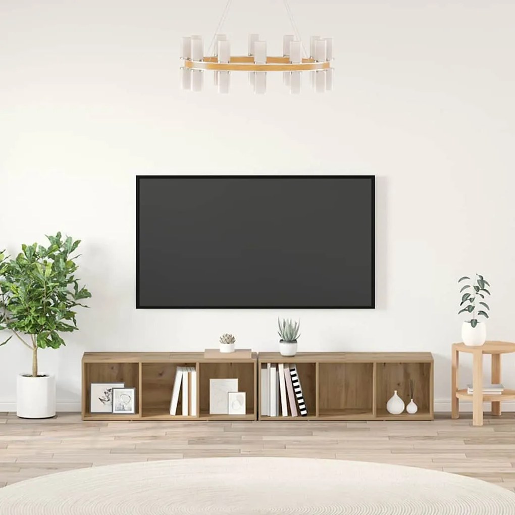 Conjunto de móvel de TV 2 pcs Carvalho Artesanal