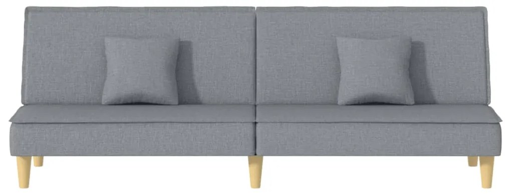 Sofá-cama tecido cinzento-claro