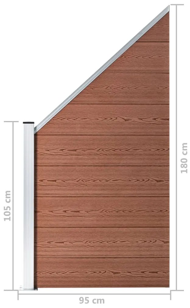 Painel de vedação 95x(105-180) cm WPC castanho