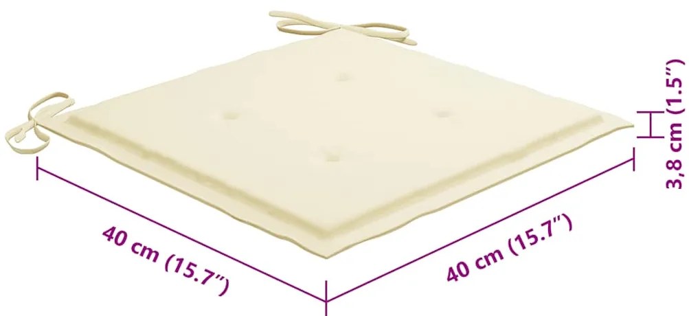 Cadeiras de exterior dobráveis 8pcs c/ almofadões acácia maciça