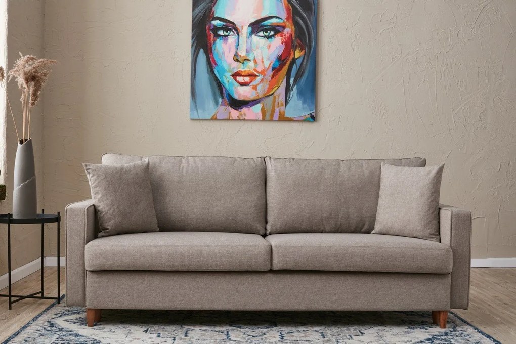 Sofá-cama de 3 Lugares Eva – Creme – 210 cm x 82 cm x 90 cm