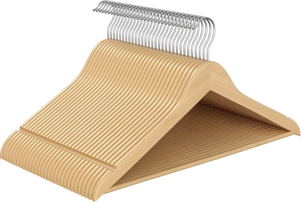 Conjunto de 30 unidades, cabides de madeira 42,9 x 21 cm (L x A) castanhos