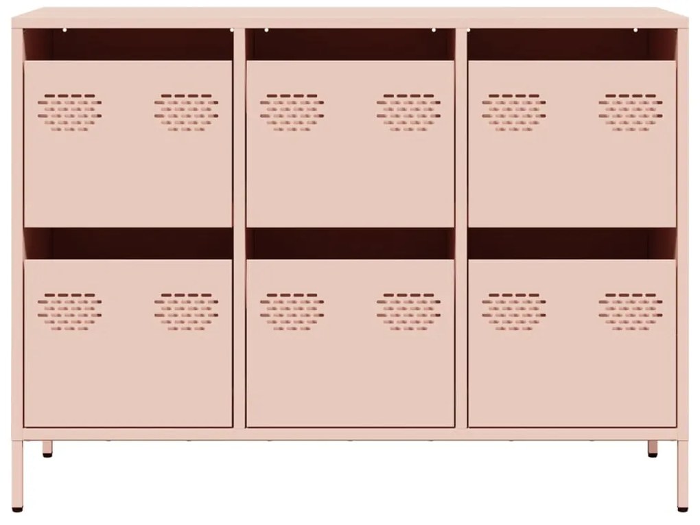 Aparador 101,5x39x73,5 cm aço laminado a frio rosa