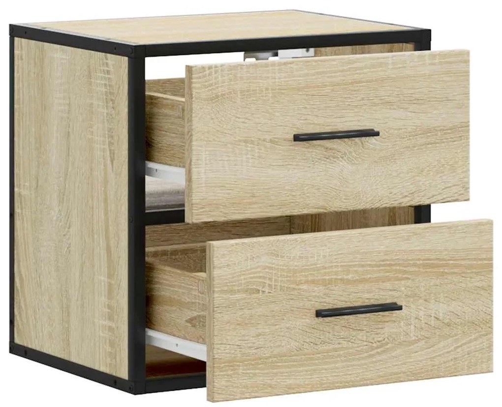 Mesas de cabeceira de parede 2 pcs 40x31x39,5cm carvalho sonoma