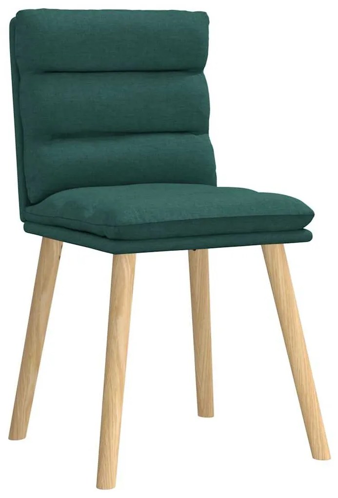 Cadeiras de jantar 4 pcs tecido verde escuro
