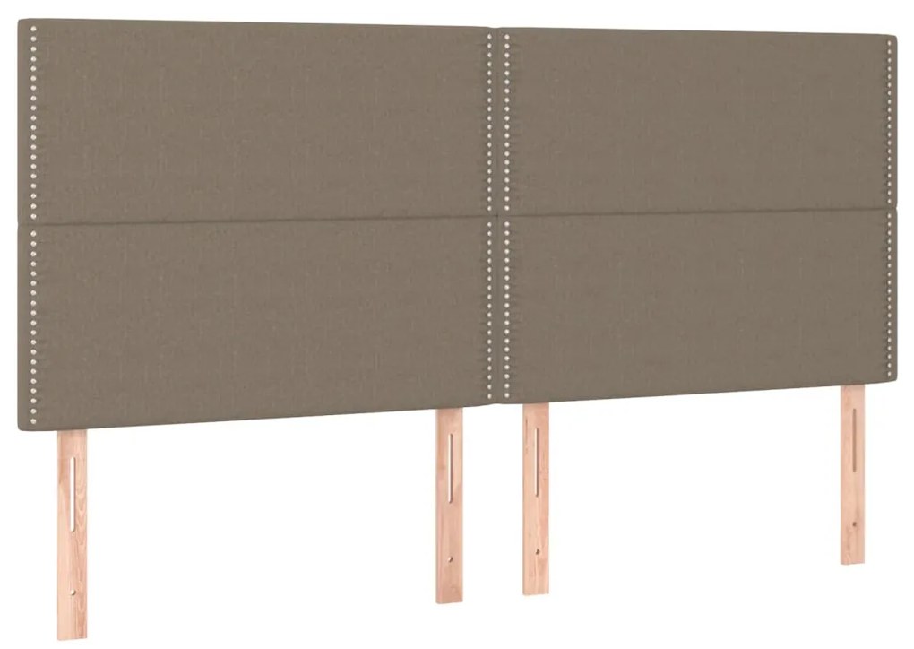 Cama sem colchão 200x200 cm tecido cinzento-acastanhado