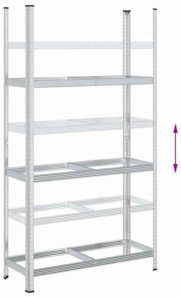 Prateleira para pneus de 3 camadas prateado 110x40x200 cm aço
