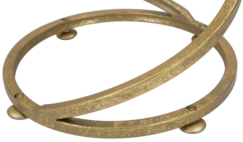 MESA DE APOIO EM MÁRMORE ESPIRAL Ø 27,5X47,5 CM DOURADO E BRANCO