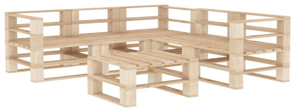 vidaXL 6 pcs conjunto lounge de jardim paletes madeira