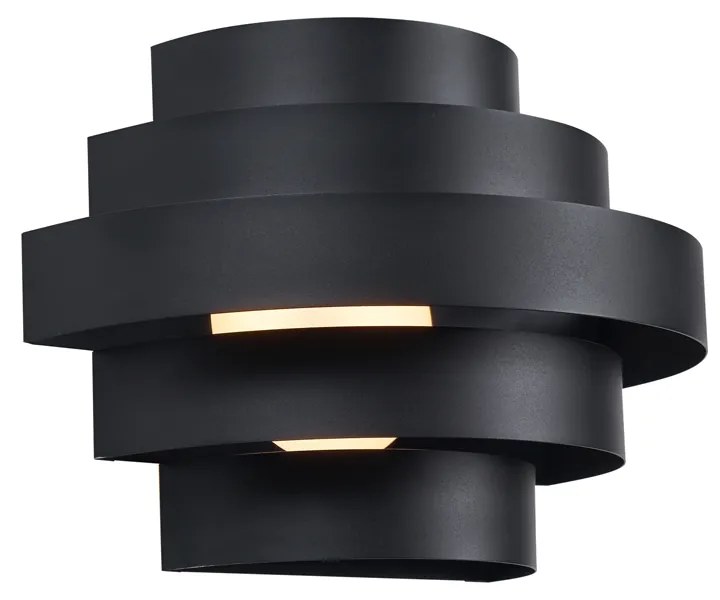 Candeeiro de parede moderno preto com LED regulável em 3 níveis - Lines Moderno