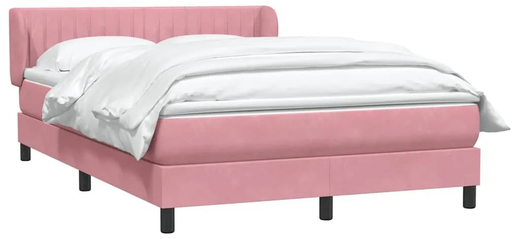 Cama com molas/colchão 140x210 cm veludo Rosa
