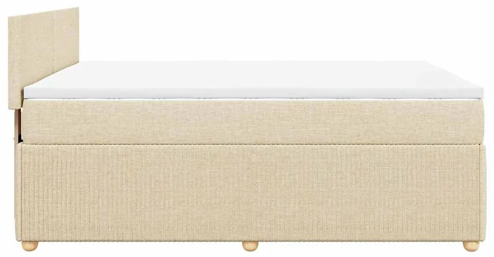 Cama com molas/colchão 140x190 cm tecido cor creme
