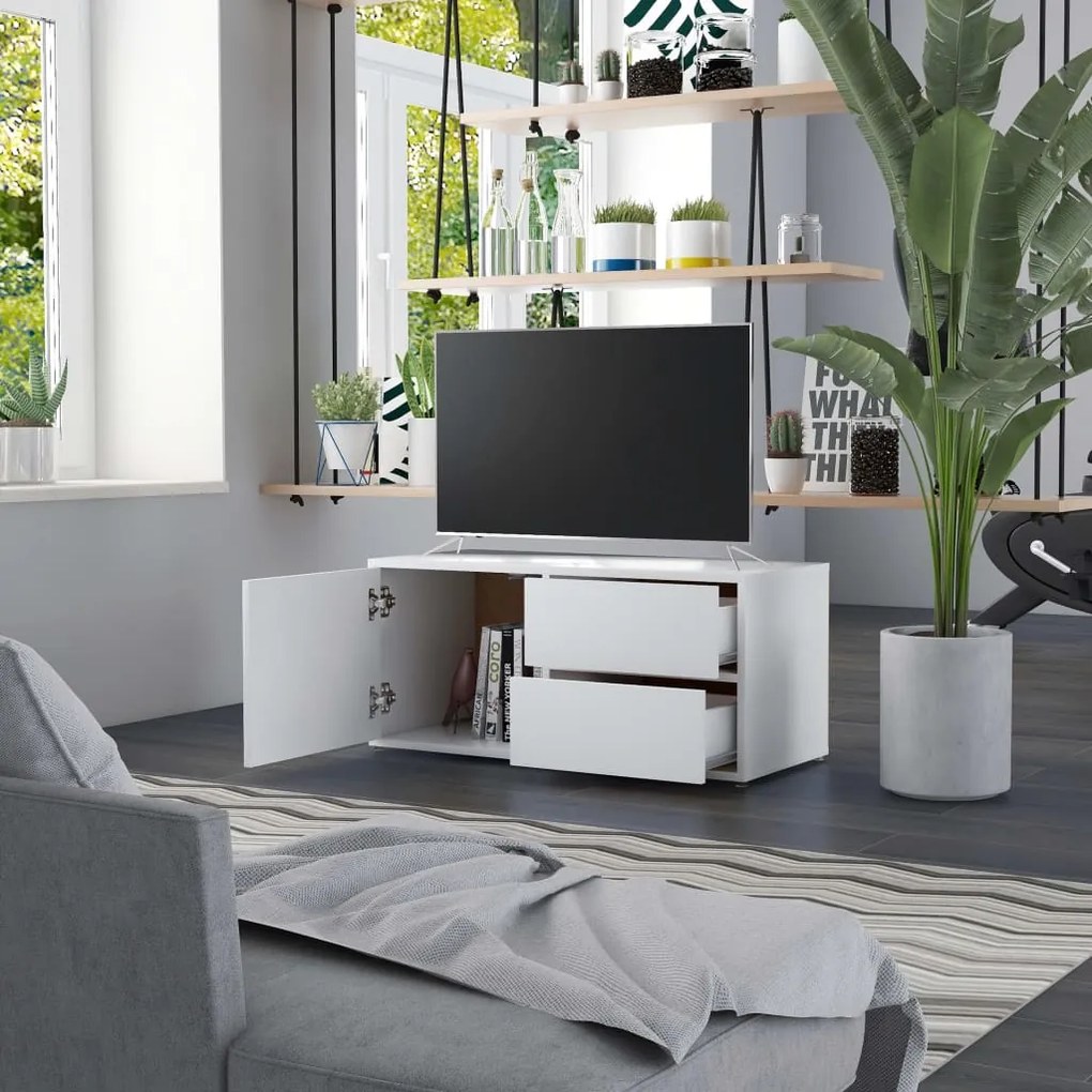 Móvel de TV 80x34x36 cm derivados de madeira branco