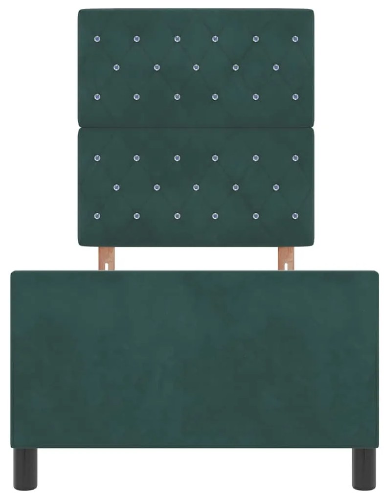 Estrutura de Cama vidaXL Verde Escuro 80x200 cm Veludo