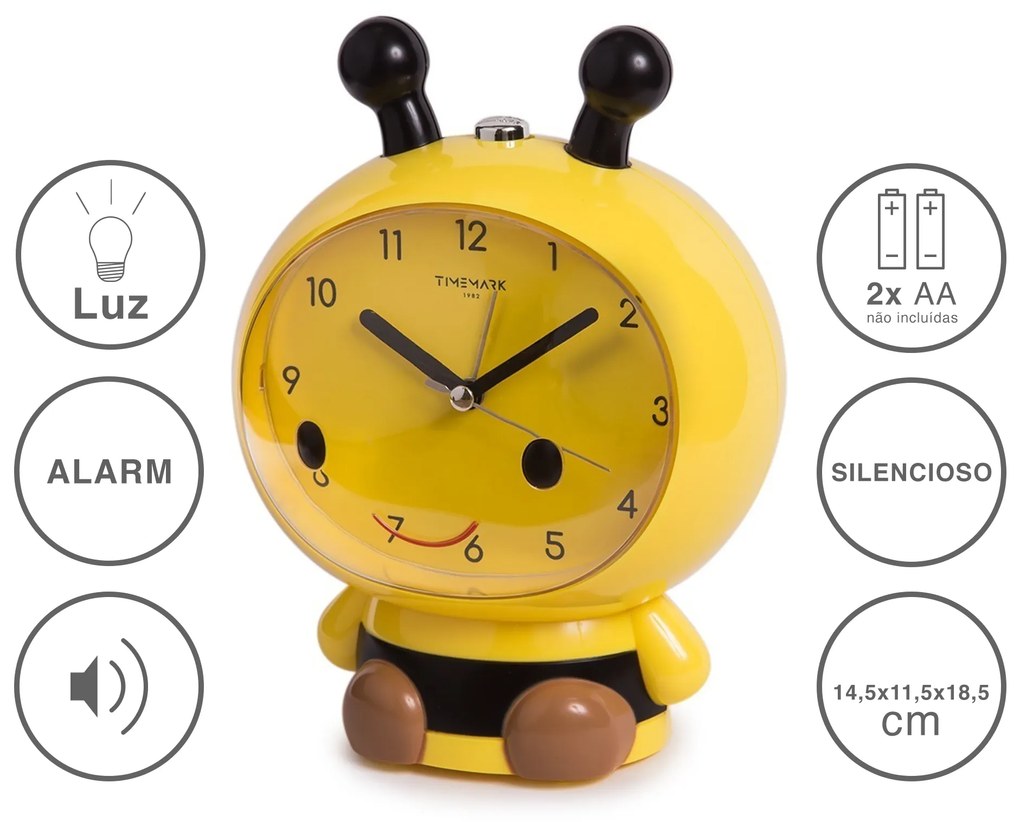 Despertador Timemark Analogico Maya Plástico Multicor 14.5X11.5X18.5cm