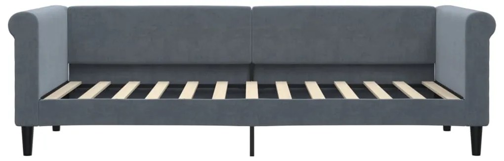 Sofá-cama c/ gavetão e gavetas 80x200 cm veludo cinzento-escuro