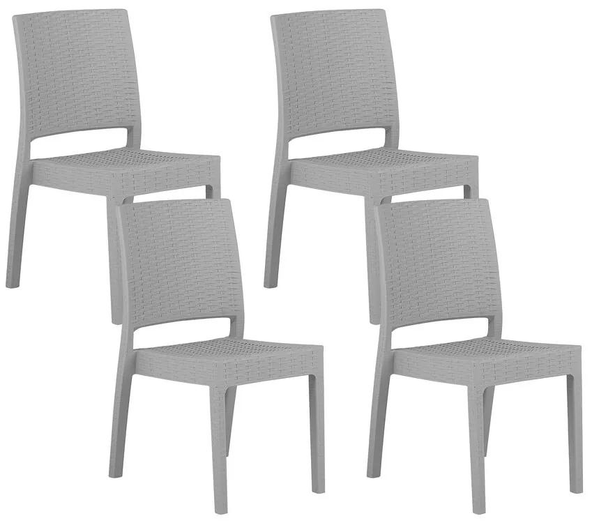 Conjunto de 4 cadeiras de jardim cinzento claro FOSSANO Beliani