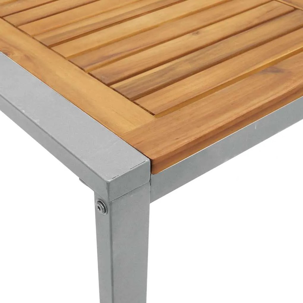 Conjunto de Jantar de 5 Peças Madeira Maciça de Acácia e Metal