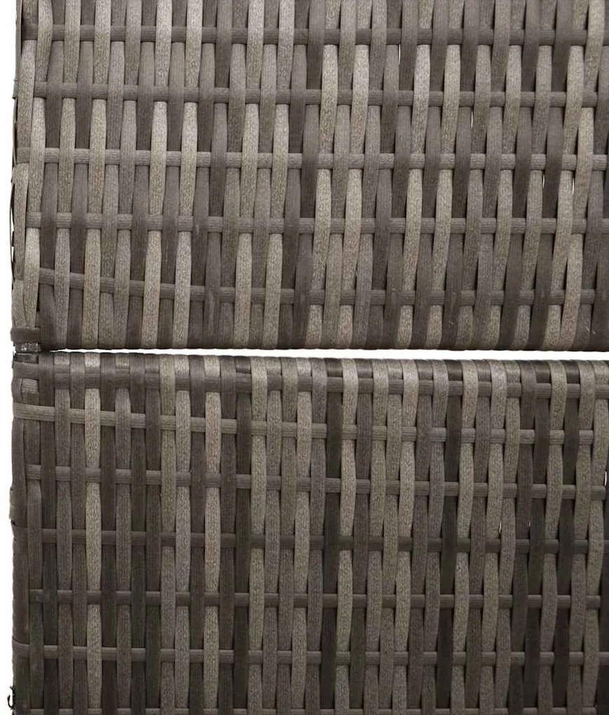 Divisor de Ambiente 3 Painéis Dobrável Cinza 147x180 cm Poly Rattan