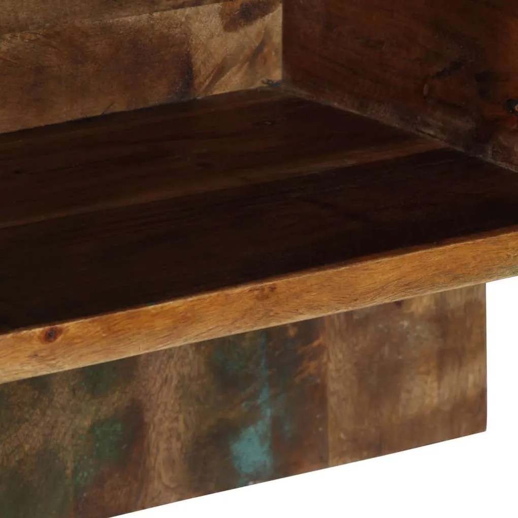 Mesa de cabeceira multicor 50x27x50cm madeira maciça recuperada