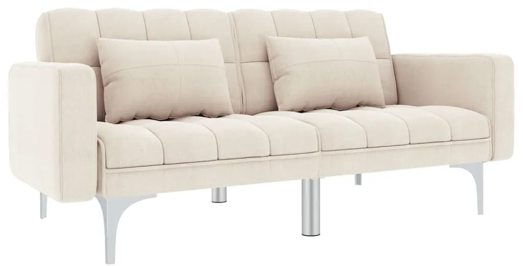 247216 vidaXL Sofá-cama tecido creme