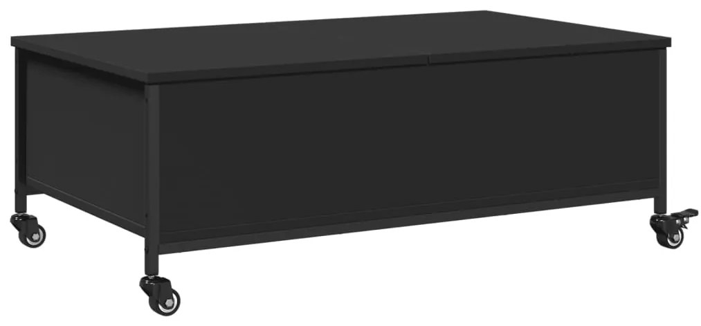 Mesa de centro c/ rodas 91x55x34 cm derivados de madeira preto