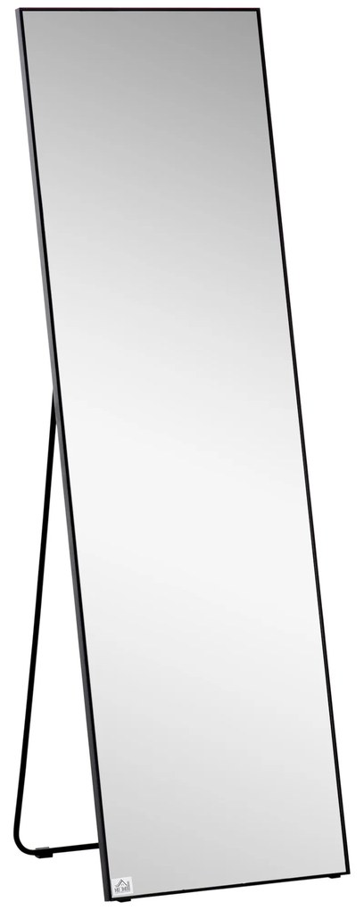 HOMCOM Espelho de Pé Corpo Inteiro Liga de Alumínio 2 Formas Utilização 50x37x58,5 cm Preto | Aosom Portugal