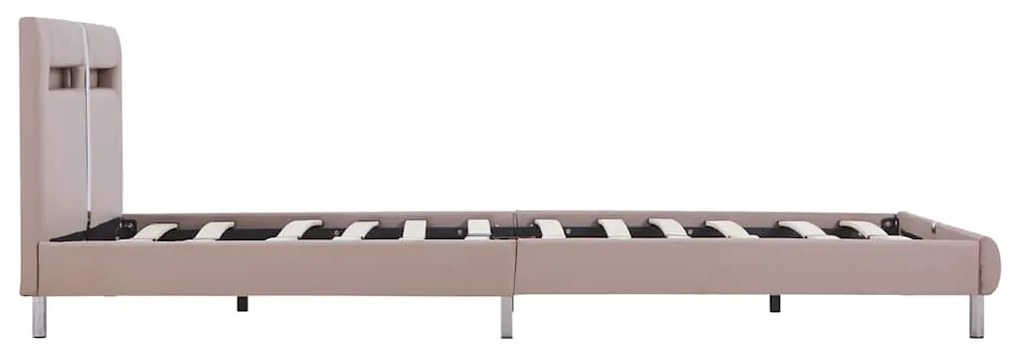 Estrutura de cama com LED sem colchão 135x190 cm cappuccino