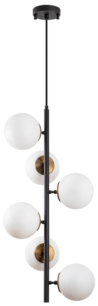 Candeeiro Chandelier Fazli – Preto Antique Cream – 40 x 40 x 86-176 cm