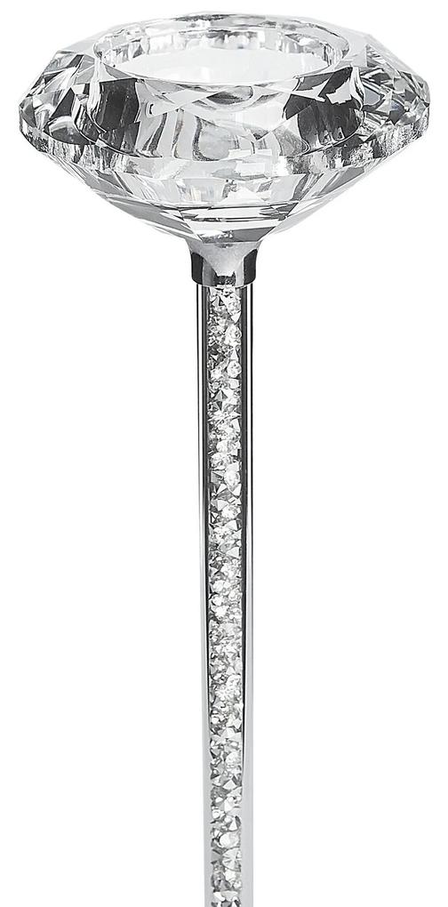 Castiçal em metal prateado e vidro 23 cm KOFI SLIM Beliani