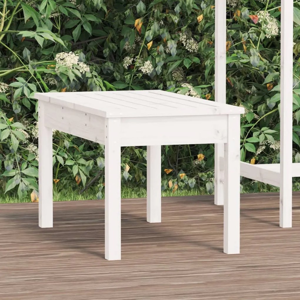823998 vidaXL Banco de jardim 80x44x45 cm madeira de pinho maciça branco