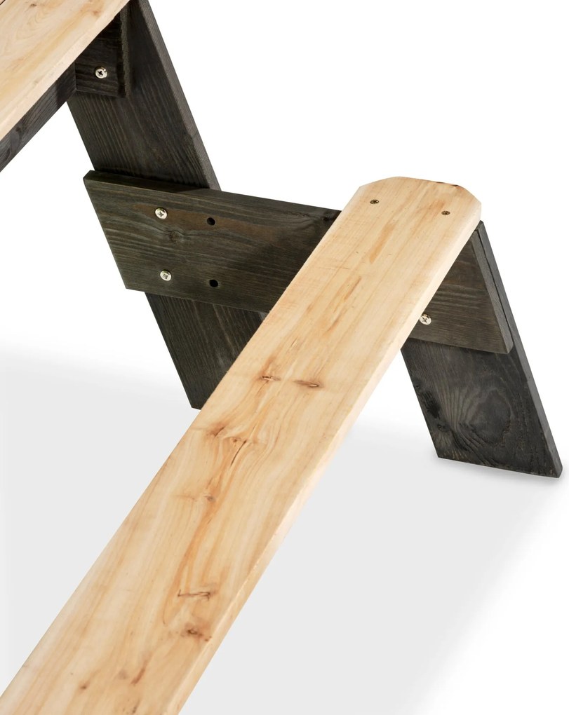 Mesa de piquenique para crianças (2 bancos) com guarda-sol e ferramentas de jardinagem cinzenta